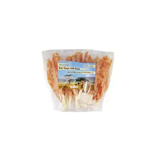 Pochoutka Kuřecí filety na tyčce z buvolí kůže18cm500g