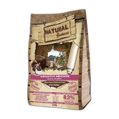 Natural Greatness Sensitive Indoor Cat Recipe /kuře,krůta/ 2 kg 