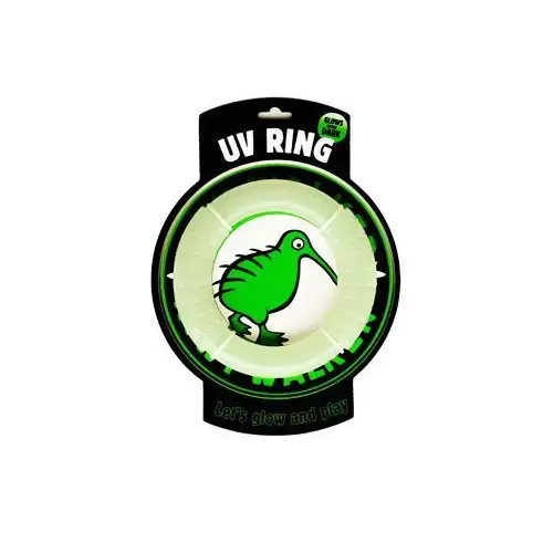 Hračka pes GLOW RING MAXI plov.a létající z TPR Kiwi