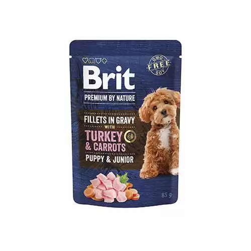 Brit Premium Dog Puppy Fillets Gravy Turkey&Carrots85g