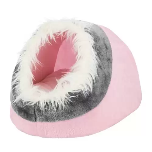 MINOU plyšová jeskyně 35x26x41cm - růžová/šedá