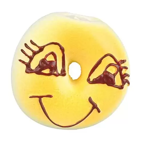 Bagel s obličejem, latexová hračka se zvukem, o 6 cm