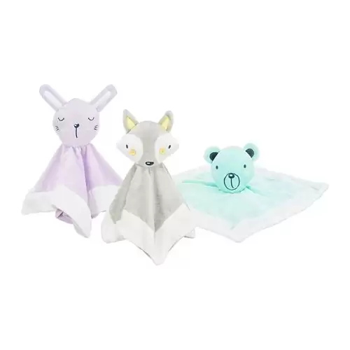 JUNIOR snuggler - plyšový mazlíček, čtverec s plyšovou hlavou 30 x 30 cm