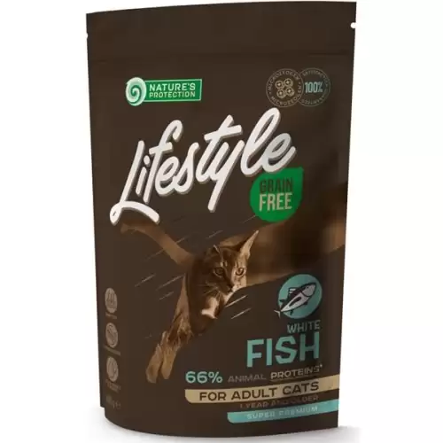  Nature's Protection Cat Dry LifeStyle GF Adult White Fish 400 g