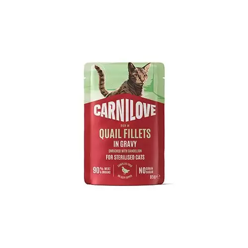 Carnilove Cat Pouch Gravy Quail+Dandelion Steril. 85g