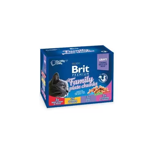 Brit Premium Cat kapsa Family Plate 1200g (12x100g)