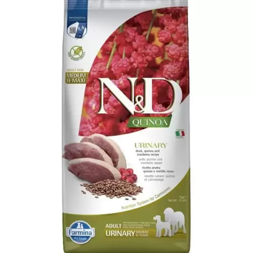  N&D QUINOA Dog GF Urinary, Duck & Cranberry Adult Medium & Maxi 7 kg