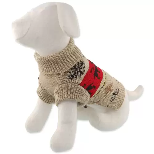 Svetr Dog Fantasy Winter Tale Vánoční pletený se soby, L 55cm