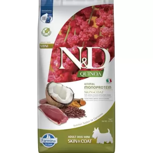  N&D QUINOA Dog GF Skin & Coat, Duck & Coconut Adult Mini 7 kg