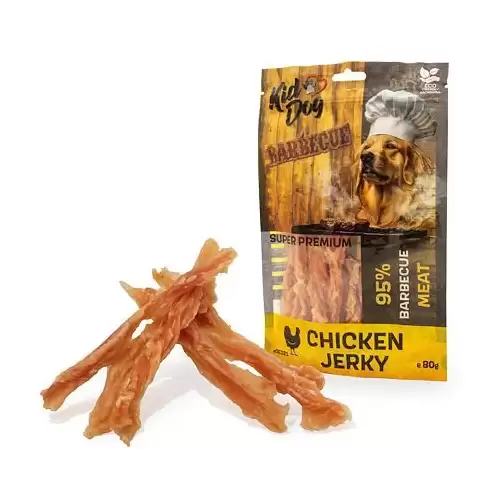 KIDDOG SUPER PREMIUM kuřecí prsa Barbecue, kroucené proužky 80 g 