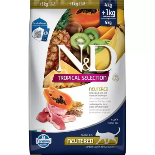  N&D TROPICAL SELECTION Cat LG Lamb Neutered Adult 4+1 kg