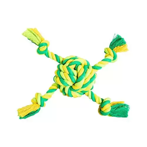 Míč se 4 rameny HipHop Dog bavlněný 29 cm / 255 g limetková, zelená  