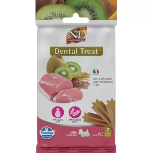  N&D TROPICAL Dog Dental Snack Pork Mini 60 g