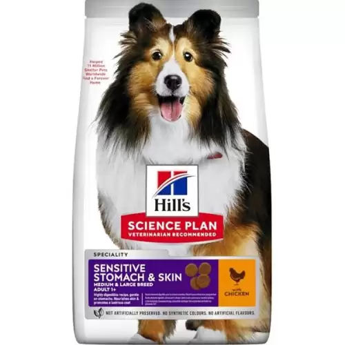  Hill's Science Plan Canine Adult Sensitive Stomach & Skin Medium Chicken 14 kg