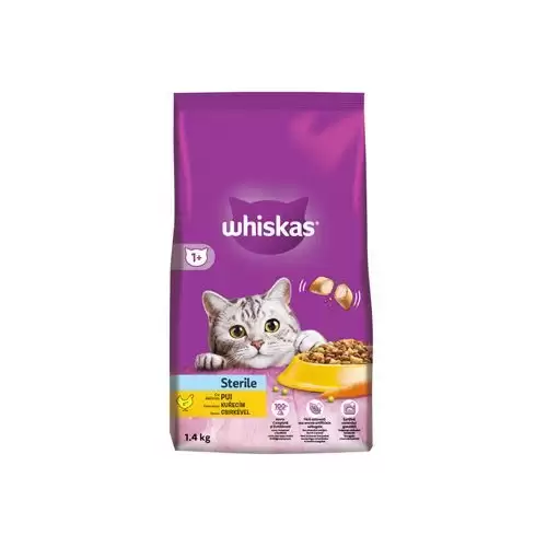 Whiskas Dry Sterile s kuřecím masem 1,4kg