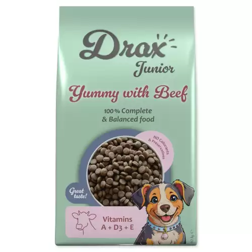 Krmivo Drax Junior s hovězím 10kg