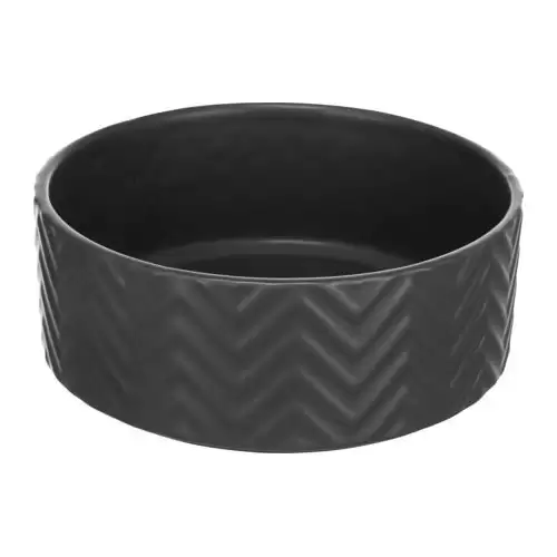 Keramická miska vroubkovaná, černá 0,9 l/ ø 16 cm