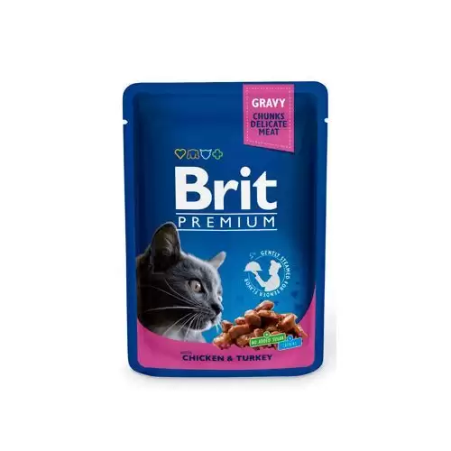 Brit Premium Cat kapsa with Chicken & Turkey 100g
