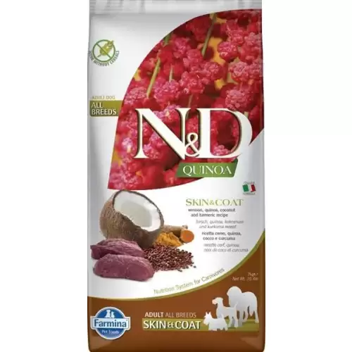 N&D QUINOA Dog GF Skin & Coat, Venison & Coconut Adult Medium & Maxi 7 kg