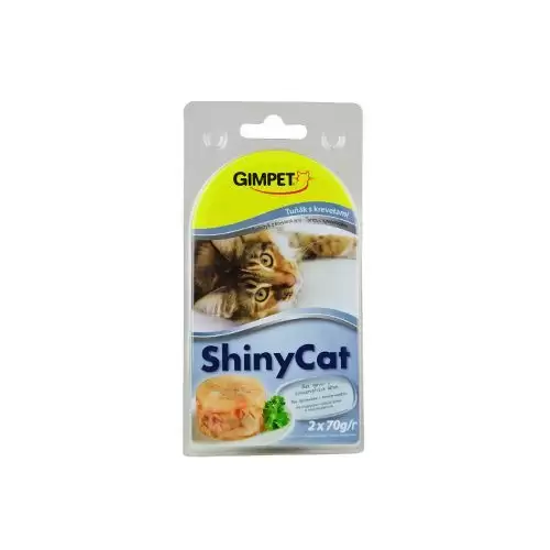 Gimpet ShinyCat konz. tuňák&krevety 2x70g