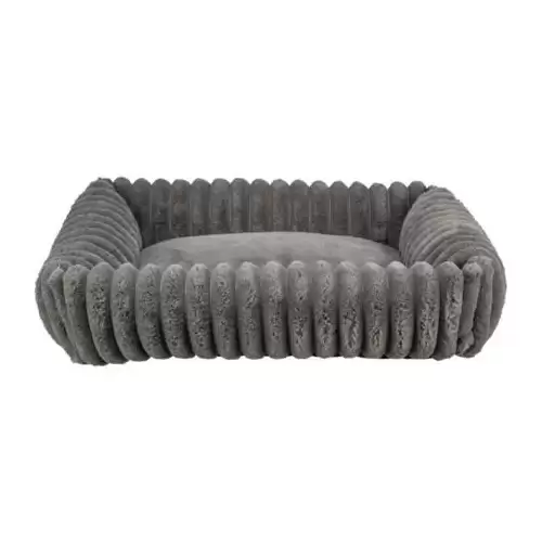 Pelech LONNI obdélníkový, manšestrový plyš, šedá 80 x 60 cm