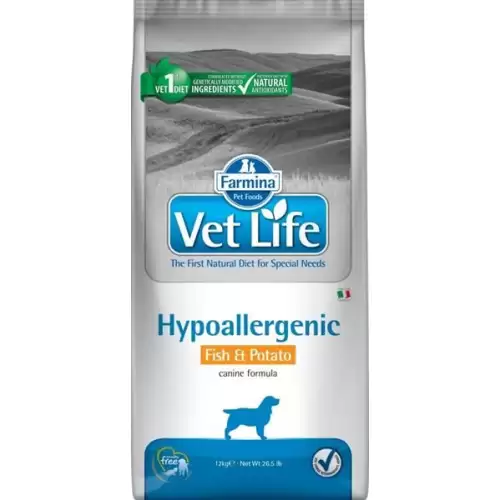  Vet Life Natural Canine Hypoallergenic Fish & Potato 12 kg
