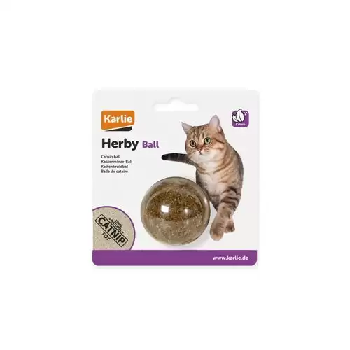 Hračka kočka Koule s šantou kočičí 5cm KAR