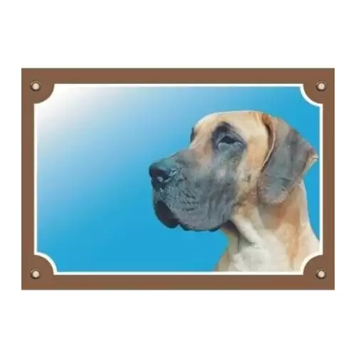 Barevná cedulka Pozor pes, Doga německá