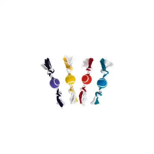 Hračka pes Tenisový míček na provazu 30cm KAR