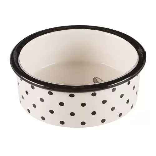 Keramická miska Zentangle pro kočky 0,3l/12 cm bílo/černá