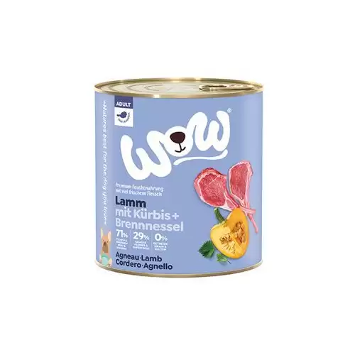 WOW Dog konz. Adult jehněčí s dýní 800g
