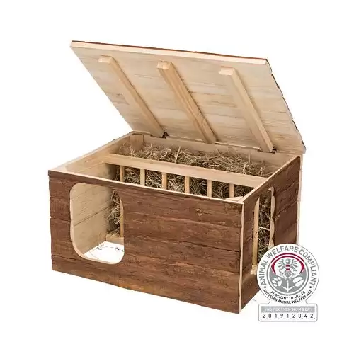 Natural Living přírodní dř. domek HILKE s jesličkami 40x23x32 cm