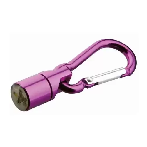 Barevné blikací svítítko s karabinou, světlo ČV, MD a bílé