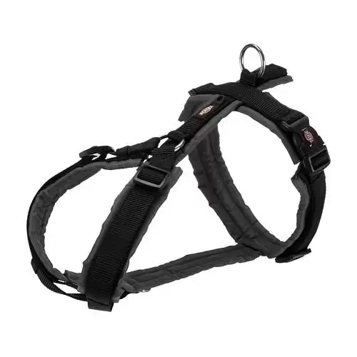 PREMIUM trekingový postroj - černá/grafit M:hruď:53-64 cm/20 mm