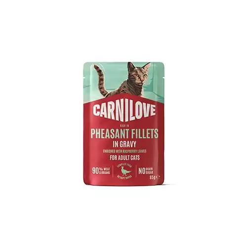 Carnilove Cat Pouch Gravy Pheasant+Rasp.Leaves 85g
