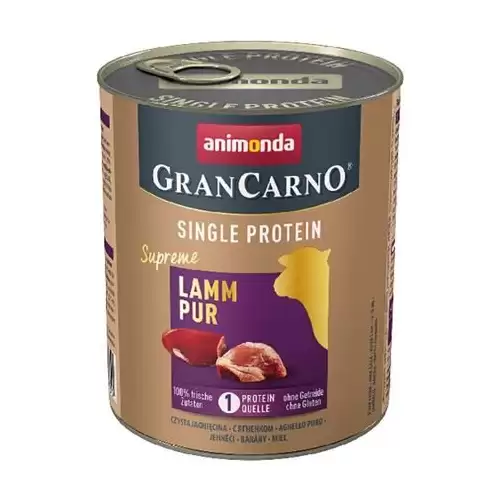 GRANCARNO Single Protein 800 g čisté jehněčí, konzerva pro psy 