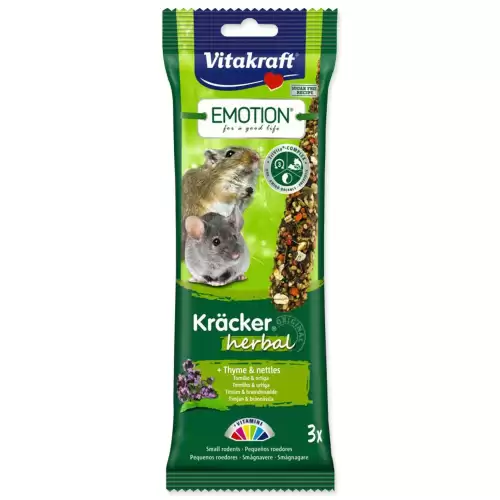 Tyčinky Vitakraft Emotion Kracker malý hlodavec, s bylinkami 3ks