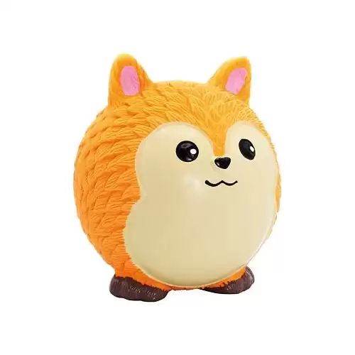 Míček v designu liška, se zvukem, 8 cm, latex, oranžová, HipHop Dog