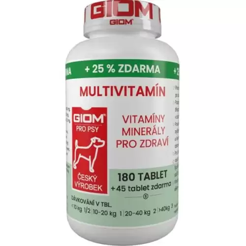  Giom S Multivitamín pes, kočka 180 tbl + 25 % zdarma