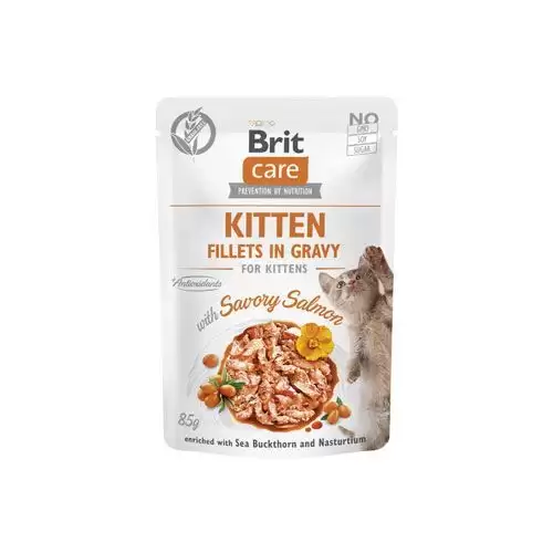 Brit Care Cat Fillets in Gravy Kitten Savor.Salmon 85g