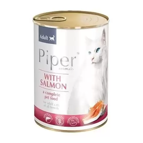 NEW PIPER CAT konzerva pro kočky, s lososem 400g