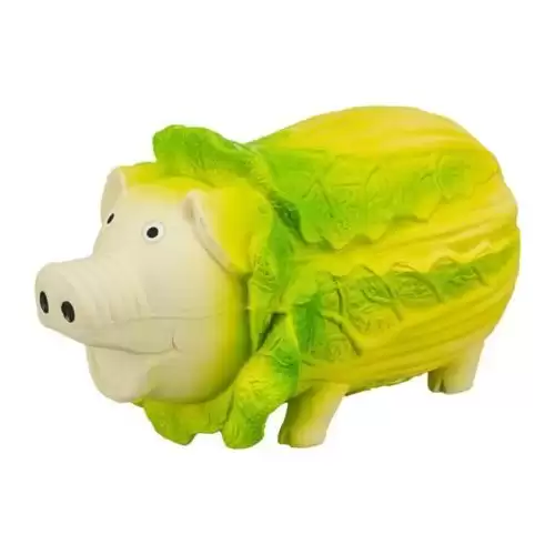 Cabbage Pig - prasátko v zelí, 23 cm, latexová hračka se zvukem, světlezelená