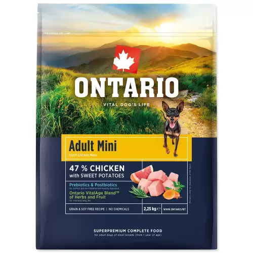 Krmivo Ontario Adult Mini Chicken & Sweet Potatoes 2,25kg