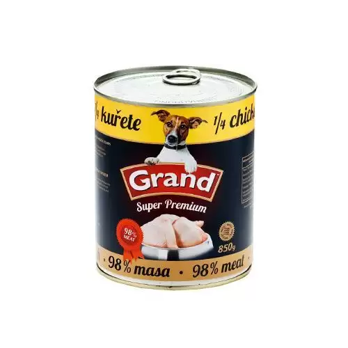 GRAND Dog konz. SuperPremium 1/4 kuřete 850g