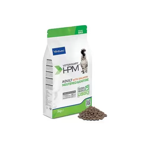 VET HPM Adult Cat Salmon Neutered&Entire 3kg NEW