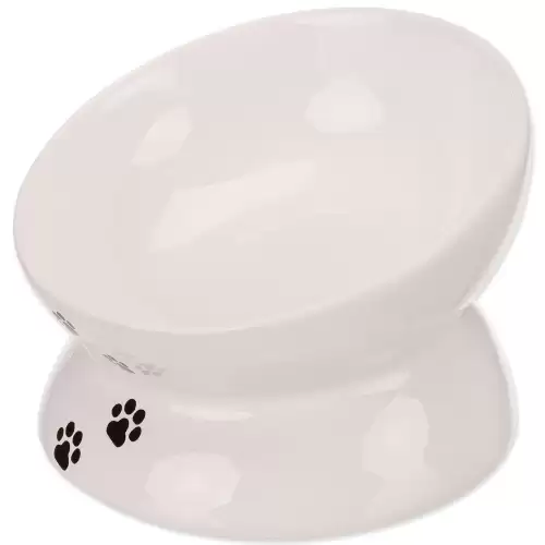 Miska Trixie zvýšená, ergonomická, keramická, bílá 0.15 l/ø 13 cm
