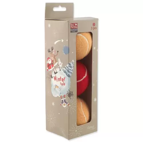 Hračka Dog Fantasy Winter Tale Vánoční sada tenisových míčků 3ks