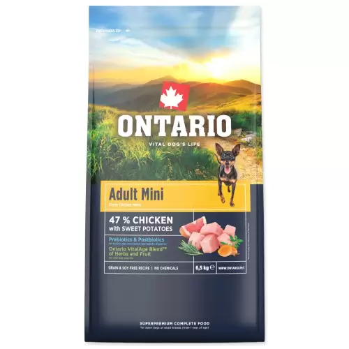 Krmivo Ontario Adult Mini Chicken & Sweet Potatoes 6,5kg