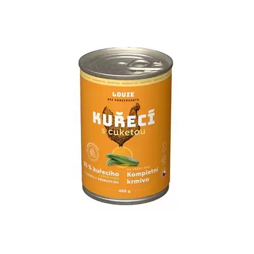 Louie Dog konz. Kuřecí s cuketou a prebiotiky 400g