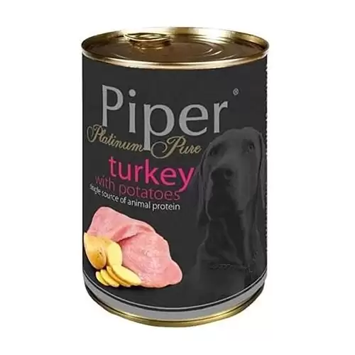 NEW PIPER PURE krůta s bramborami, konzerva pro psy, 400 g